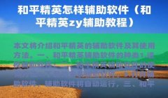 辅助瞄准和平精英软件