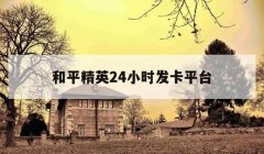 和平精英幻影辅助发卡网